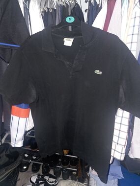 Lacoste Men's Black Croc Logo Polo Shirt